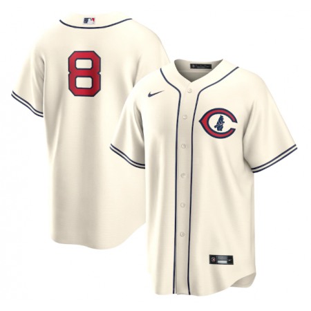 Youth Chicago Cubs #8 ian Happ 2022 Cream Field of Dreams Cool Base Stitched Baseball Jersey