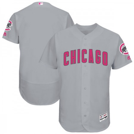 Men's Chicago Cubs Gray Mother's Day Cool Base Team Stitched MLB Jersey