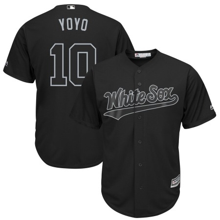 Men's Chicago White Sox #10 Yoan Moncada ''YoYo'' Black 2019 Players' Weekend Replica Player Stitched MLB Jersey