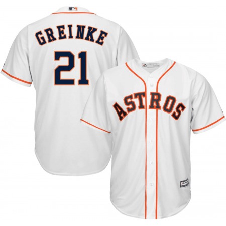 Men's Houston Astros #21 Zack Greinke White 2019 Cool Base Stitched MLB Jersey