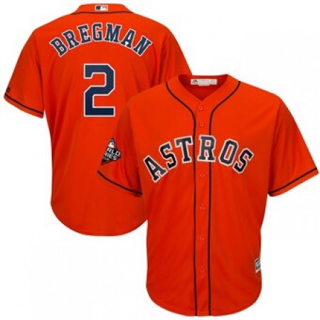 Men's Houston Astros #2 Alex Bregman Orange 2019 World Series Bound Cool Base Stitched MLB Jersey