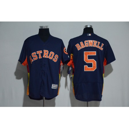 Men's Houston Astros #5 Jeff Bagwell Alternate Navy Flex Base Authentic Collection Stitched MLB Jersey