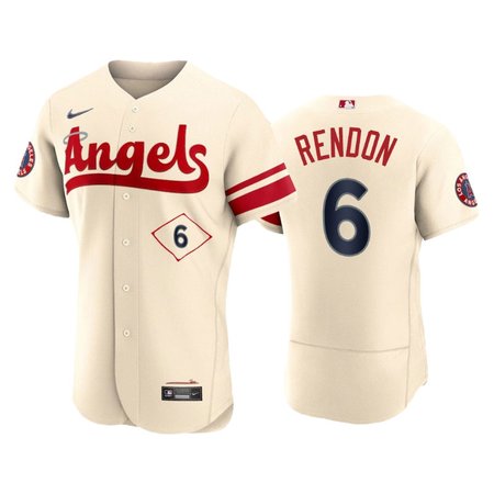 Men's Los Angeles Angels #6 Anthony Rendon 2022 Cream City Connect Flex Base Stitched Jersey