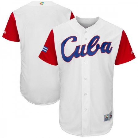 Men's Cuba Baseball White 2017 World Baseball Classic Team Stitched WBC Jersey