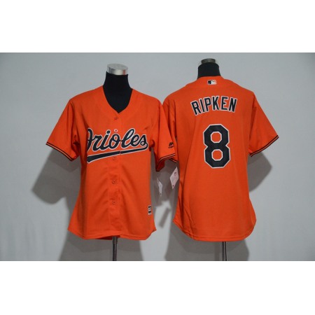 Women's Baltimore Orioles #8 Cal Ripken Orange Alternate Cool Base Player Stitched MLB Jersey