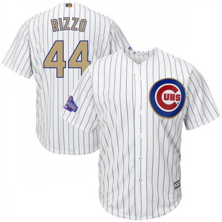 Youth Chicago Cubs #44 Anthony Rizzo White/Gold 2017 Gold Program Fashion Cool Base Player Stitched MLB Jersey