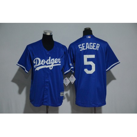 Youth Los Angeles Dodgers #5 Corey Seager Royal Alternate Cool Base Player Stitched MLB Jersey