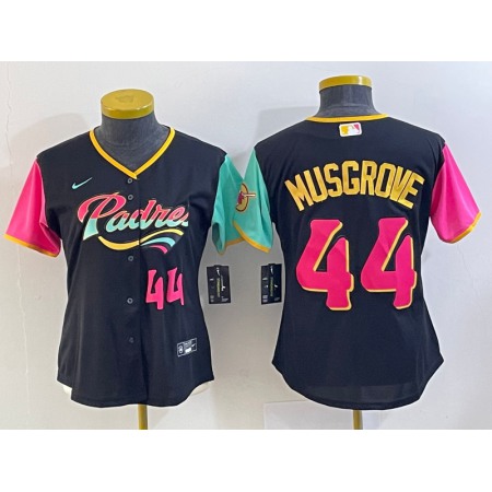 Youth San Diego Padres #44 Joe Musgrove 2022 Black City Connect With Patch Stitched Baseball Jersey