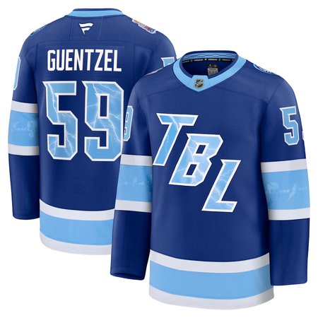 Men's Tampa Bay Lightning #59 Jake Guentzel Blue 2026 NHL Stadium Series Premium Jersey