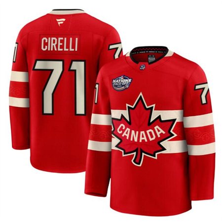 Men's Canada #71 Anthony Cirelli Red 2025 4 Nations Face-Off Premium Stitched Jersey