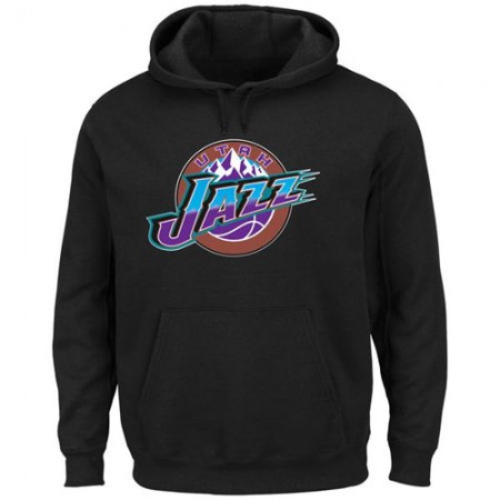 Utah Jazz Hardwood Classics Tech Patch Pullover Hoodie Black