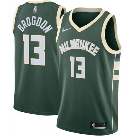 Men's Milwaukee Bucks #13 Malcolm Brogdon Green Icon Edition Stitched Swingman Jersey