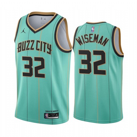 Men's Charlotte Hornets #32 James Wiseman Teal Icon Edition Swingman Stitched Jersey