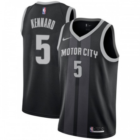 Men's Detroit Pistons #5 Luke Kennard Black Stitched Jersey