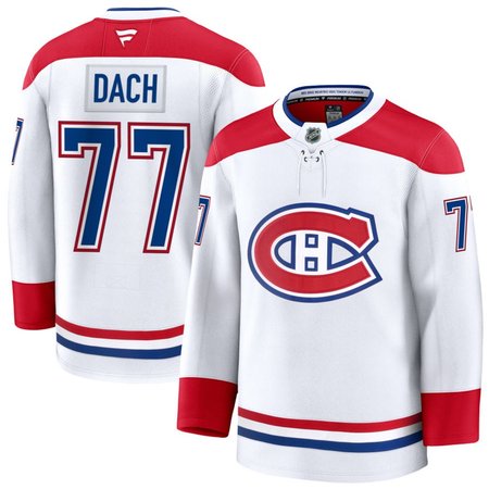 Men's Montreal Canadiens #77 Kirby Dach White Away Premium Jersey