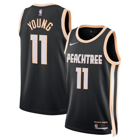 Men's Atlanta Hawks #11 Trae Young Black 2025/26 Swingman City Edition Jersey