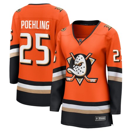 Women's Anaheim Ducks #25 Ryan Poehling Orange Home Player Jersey