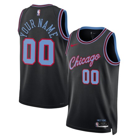 Youth Chicago Bulls Black 2025/26 City Edition Swingman Custom Jersey