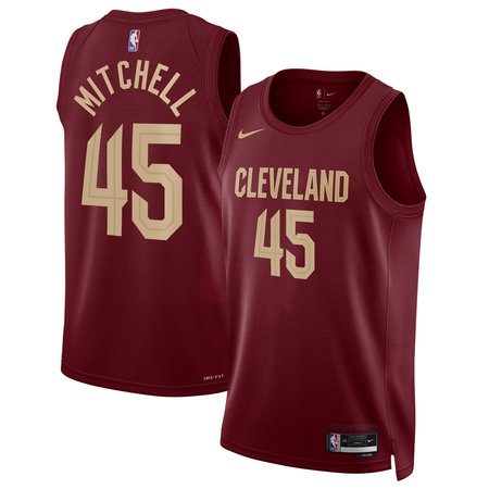 Women's Cleveland Cavaliers #45 Donovan Mitchell Wine Swingman Icon Edition Jersey