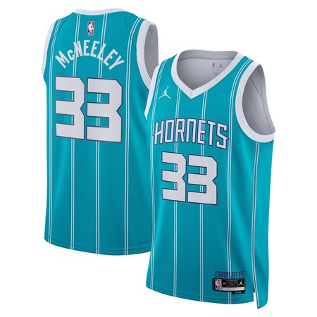 Men's Charlotte Hornets #33 Liam McNeeley Teal Swingman Icon Edition Jersey