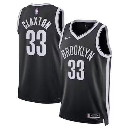 Women's Brooklyn Nets #33 Nic Claxton Black Swingman Icon Edition Jersey