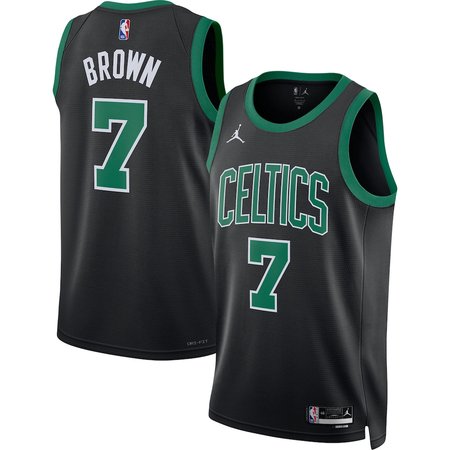 Men's Boston Celtics #7 Jaylen Brown Black Swingman Statement Edition Jersey