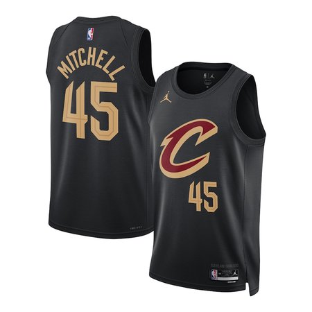 Men's Cleveland Cavaliers #45 Donovan Mitchell Black Swingman Statement Edition Jersey