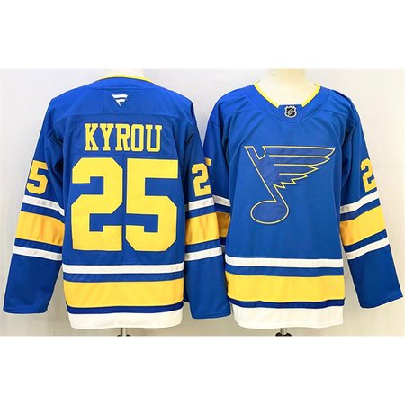 Youth St. Louis Blues #25 Jordan Kyrou Blue 2025 Stitched Hockey Jersey