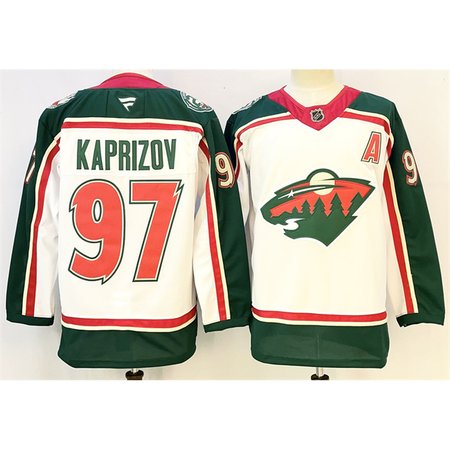 Youth Minnesota Wild #97 Kirill Kaprizov White 2025 With A Patch 25th Anniversary Stitched Hockey Jersey