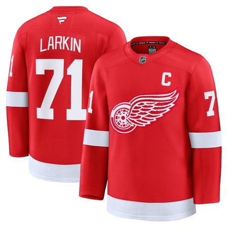Men's Detroit Red Wings #71 Dylan Larkin Red 2024-25 Stitched Premium Jersey