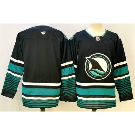 Men's San Jose Sharks Blank Black 2024-25 Alternate Stitched Hockey Premium Jersey