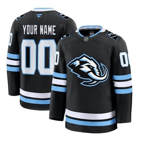 Men's Utah Mammoth Custom 2025 Black Stitched Hockey Premium Jersey
