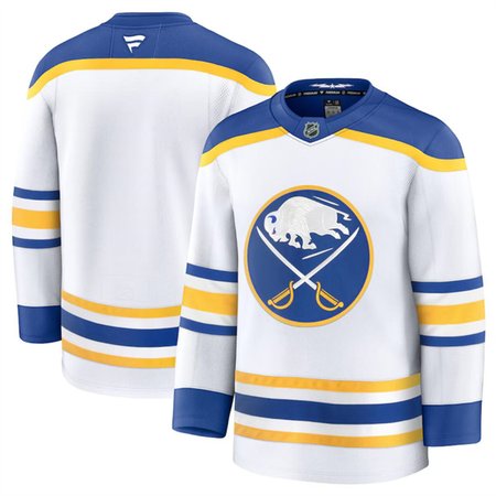 Men's Buffalo Sabres Blank White 2024-25 Away Stitched Hockey Premium Jersey