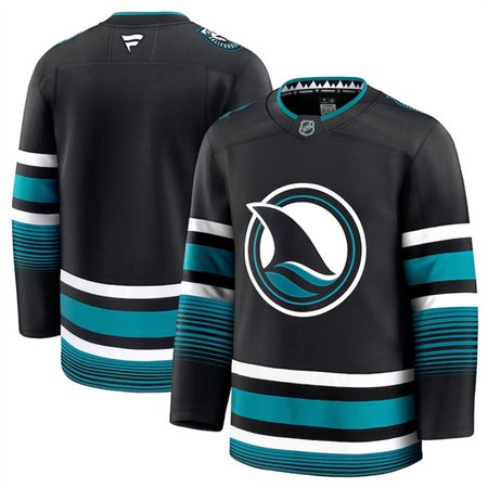 Men's San Jose Sharks Blank Black 2024-25 Alternate Stitched Hockey Premium Jersey