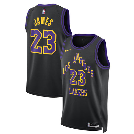 Women's Los Angeles Lakers #23 LeBron James Black 2025/26 City Edition Swingman Jersey