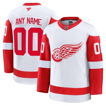 Men's Detroit Red Wings White Away Premium Custom Jersey