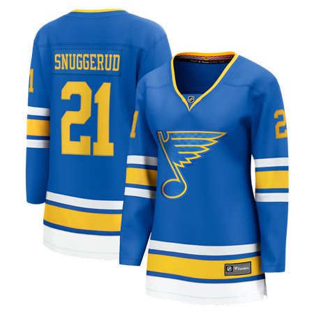 Women's St. Louis Blues #21 Jimmy Snuggerud Blue Home Jersey