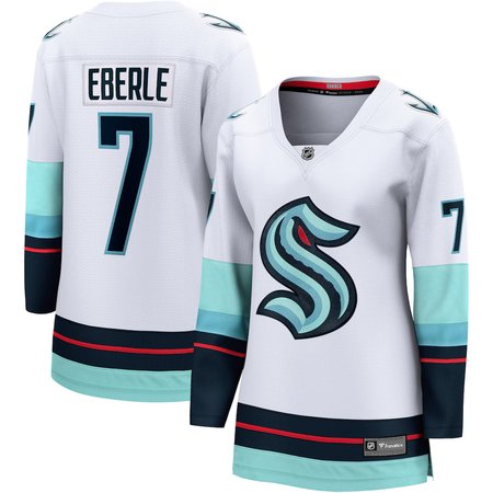 Women's Seattle Kraken #7 Jordan Eberle White Away Jersey