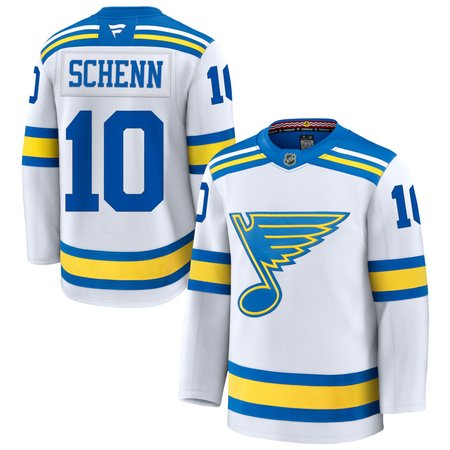 Men's St. Louis Blues #10 Brayden Schenn White Away Premium Jersey