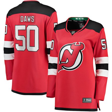 Women's New Jersey Devils #50 Nico Daws Red Home Player Jersey