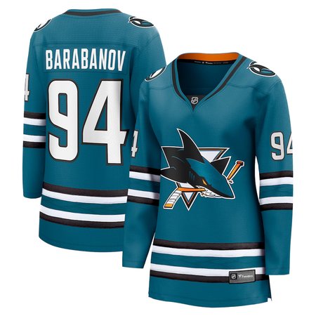 Women's San Jose Sharks #94 Alexander Barabanov Teal Home Player Jersey