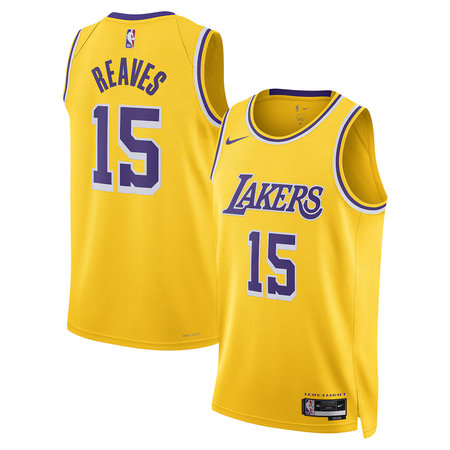 Men's Los Angeles Lakers #15 Austin Reaves Gold Icon Edition Swingman Jersey