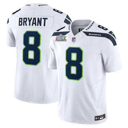 Men's Seattle Seahawks #8 Coby Bryant White Super Bowl LX Vapor F.U.S.E. Limited Stitched Jersey