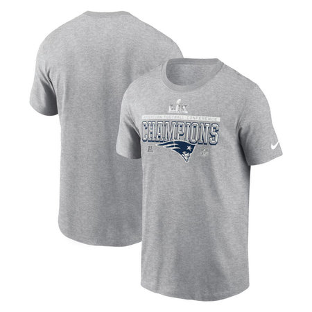 Men's New England Patriots Nike Heather Gray 2025 AFC Champions Locker Room Trophy Collection T-Shirt