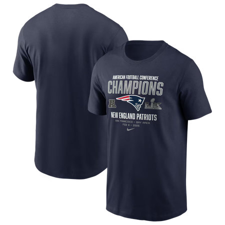 Men's New England Patriots Nike Navy 2025 AFC Champions Team Nation T-Shirt