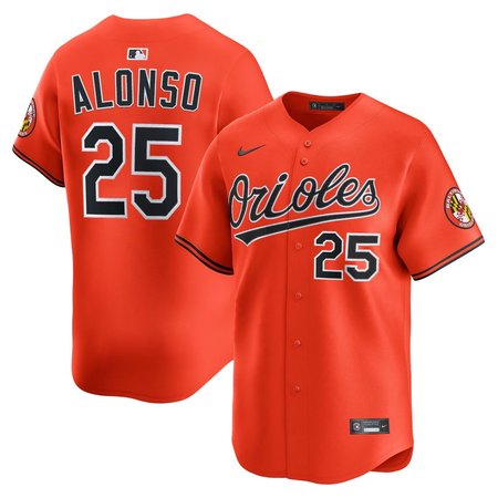 Men's Baltimore Orioles #25 Pete Alonso Nike Orange Alternate Replica Jersey