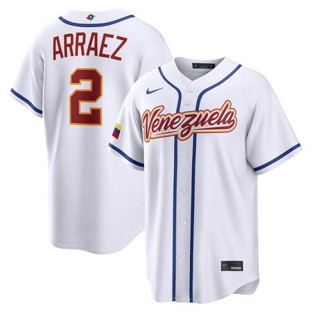 Youth Venezuela Baseball #2 Luis Arraez White 2026 World Baseball Classic Home Stadium Jersey