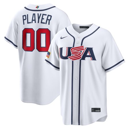 Men's USA Baseball Custom White 2026 World Baseball Classic Home Jersey
