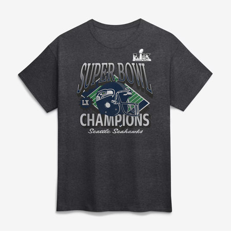 Men's Seattle Seahawks Charcoal Super Bowl LX Champions Under The Lights T-Shirt