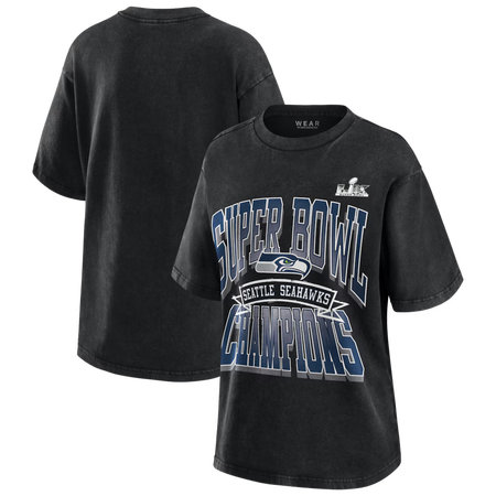 Women's Seattle Seahawks Black Super Bowl LX Champions Vintage T-Shirt